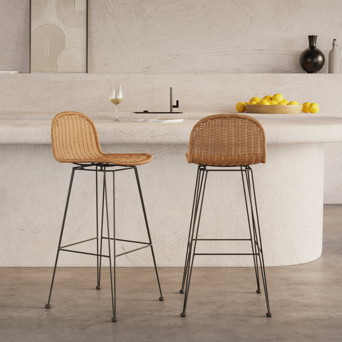 sedia da bar jigani naturale set di 2 63 cm