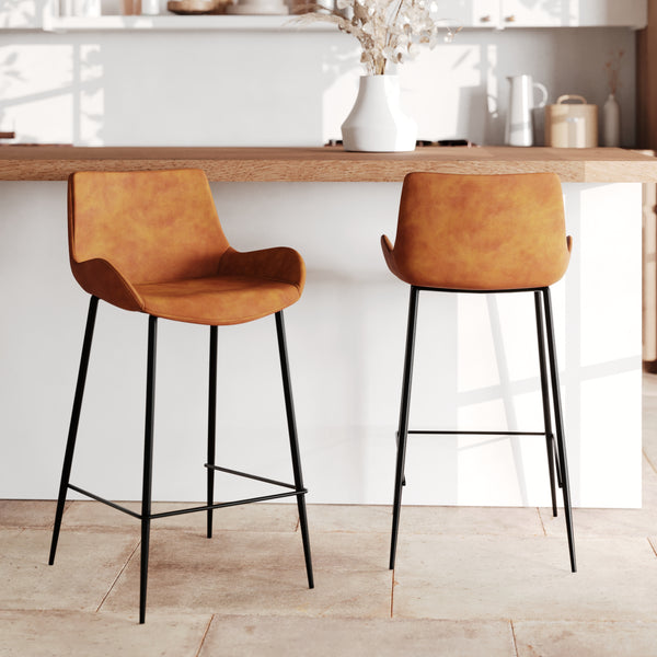 Silla de bar Pirata de altura media camello 65 cm (juego de 2)