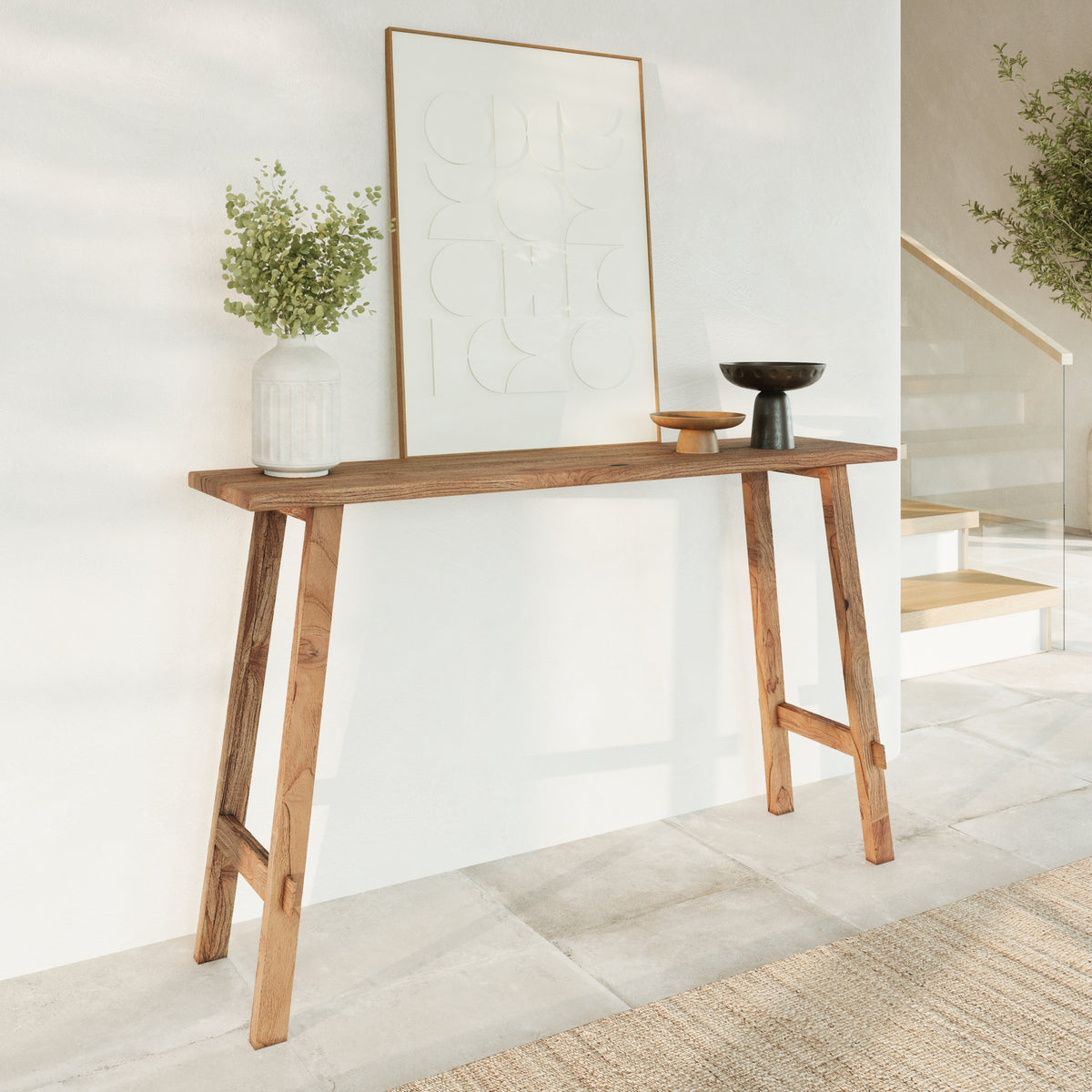 console in legno di teak riciclato cahya rdv deco