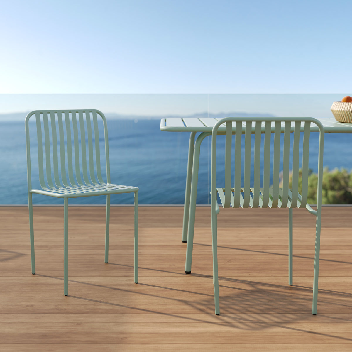 set di 2 sedie da giardino in metallo verde yumi