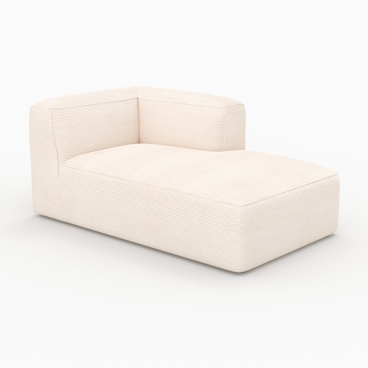 Mina méridienne angle droit canapé modulable blanc velours cocooning