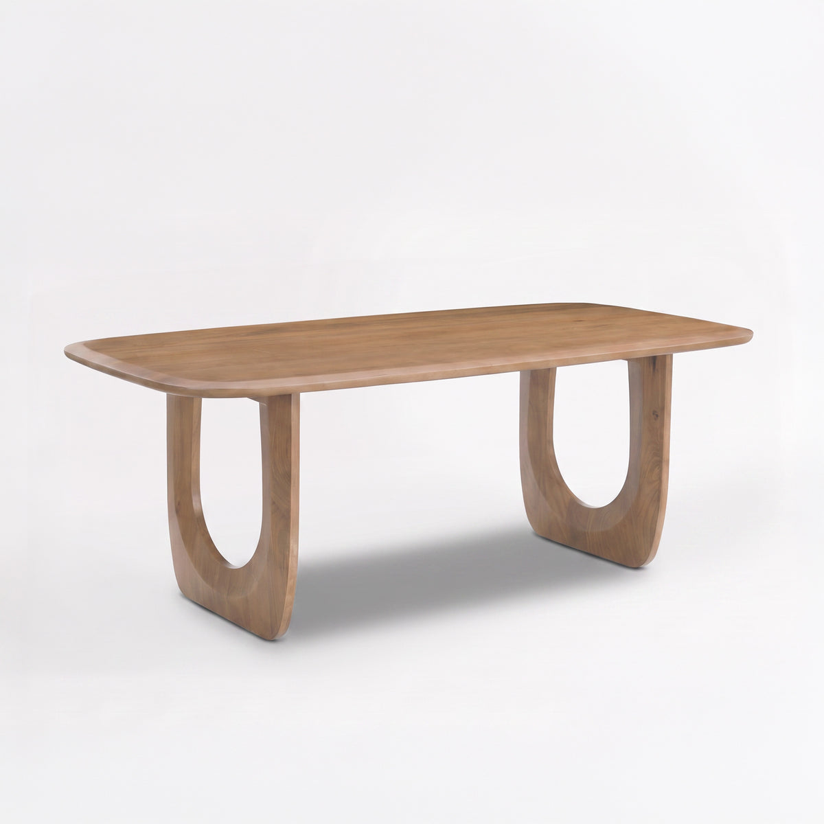 Table rectangulaire Maya en bois de manguier massif marron clair 6 places - Maison Pavane