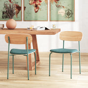 2 chaises alba ecoliere bleu et bois