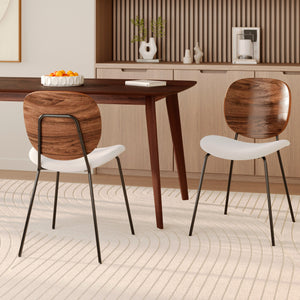 2 chaises bois marron beige pieds noirs