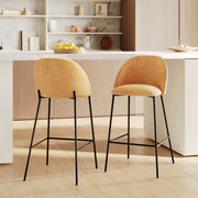 2er Set Barstühle aus 66,5 cm Karl aus strukturiertem senfgelb Stoff