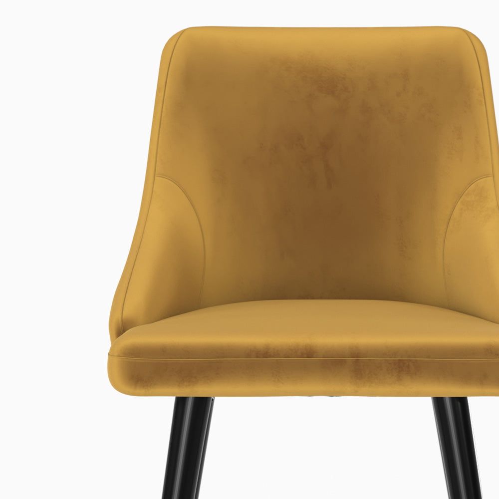 2 chaises de bar velours jaune curry aristote 77