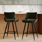 2 chaises de bar vertes et noires alfy rdv deco