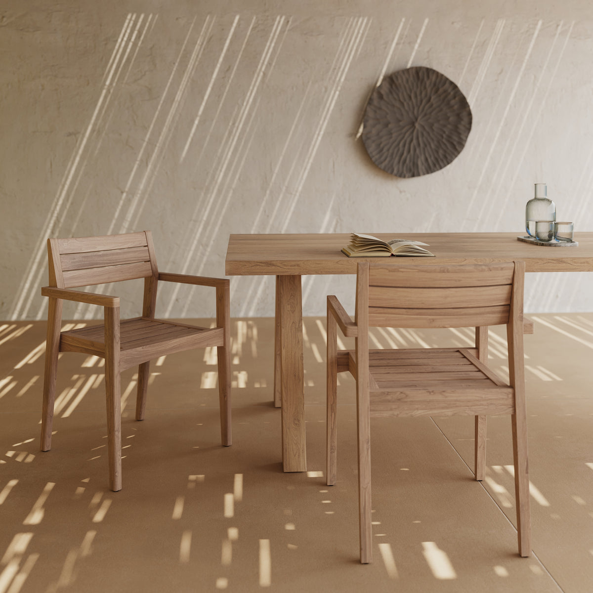 2 chaises de jardin en bois de teck yogy