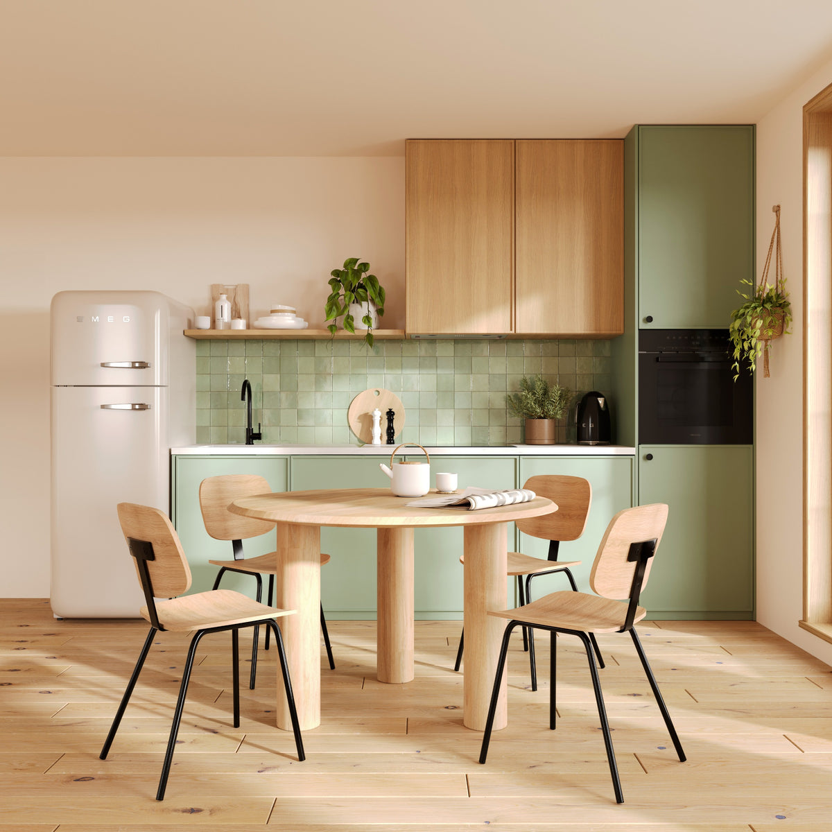 2 chaises en bois clair hoodies rdv deco