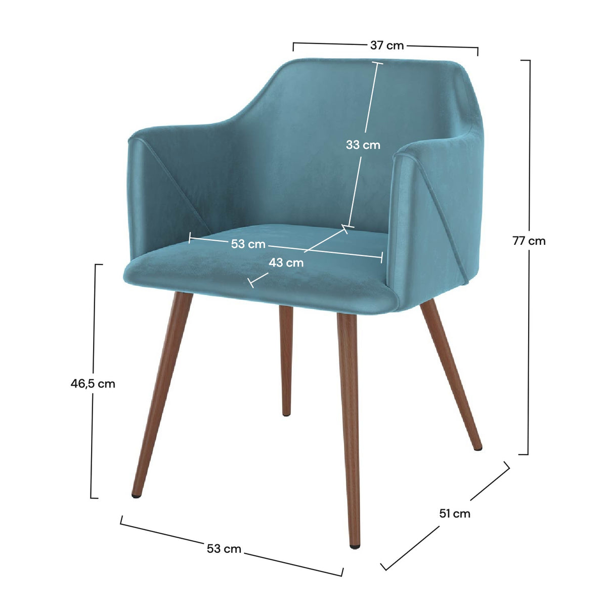 2 chaises en velours bleu pieds bois – Maison Pavane