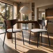 2 chaises en velours côtelé blanc salle à manger – Maison Pavane