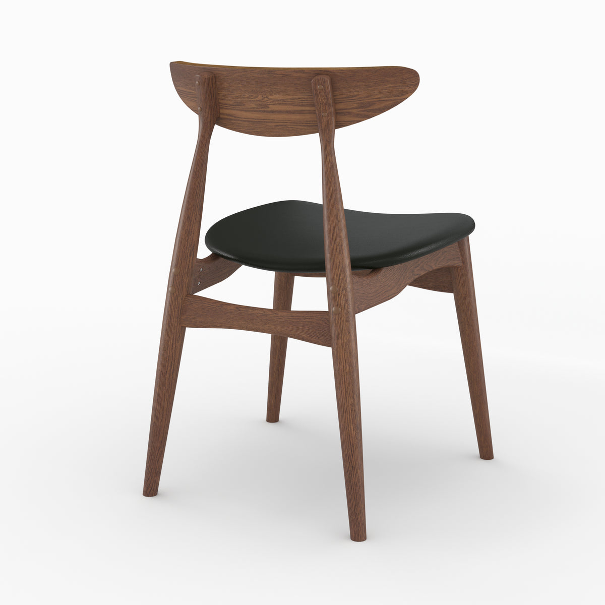2 chaises josette en cuir synthetique noir et bois d hevea
