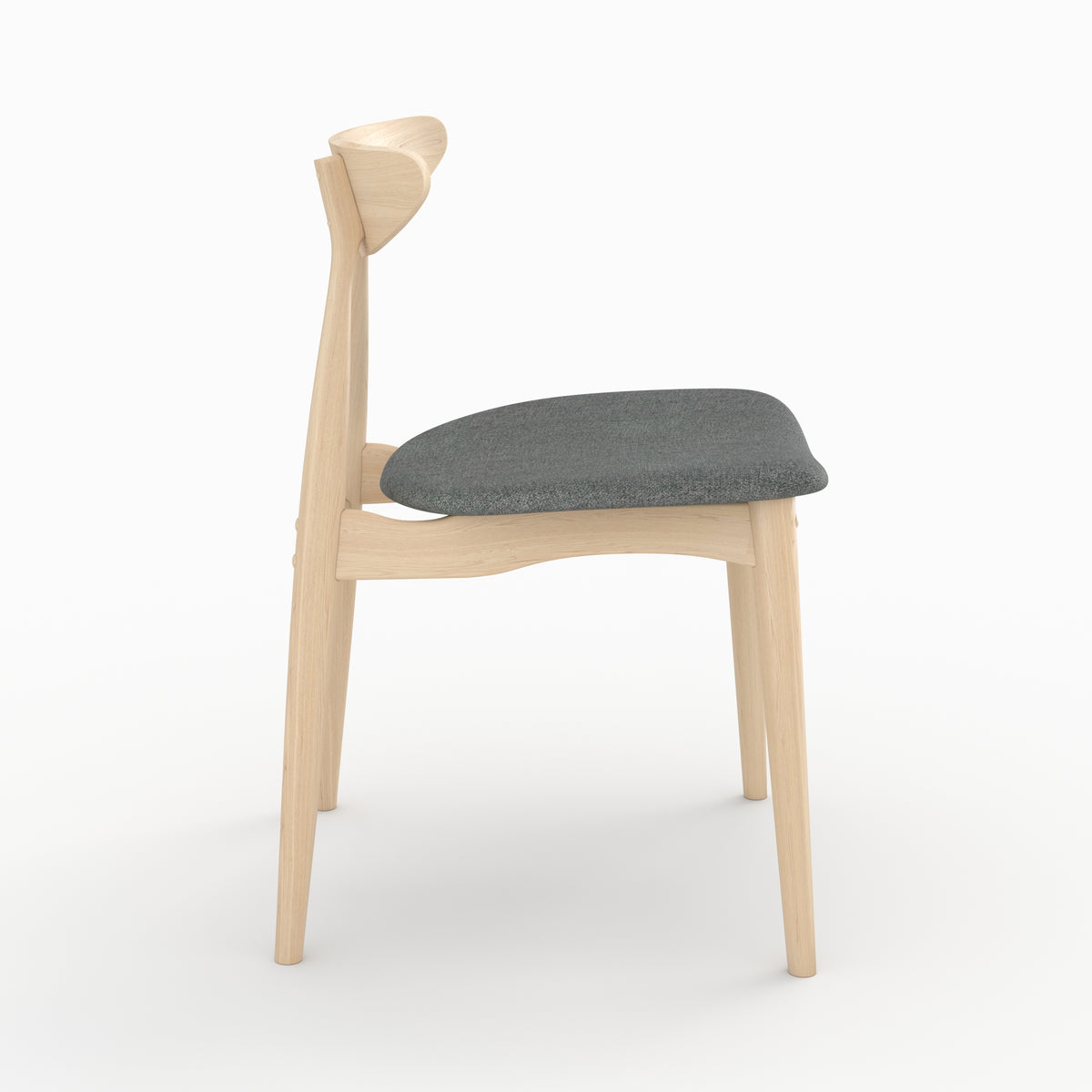 2 chaises josette tissu gris bois hevea clair