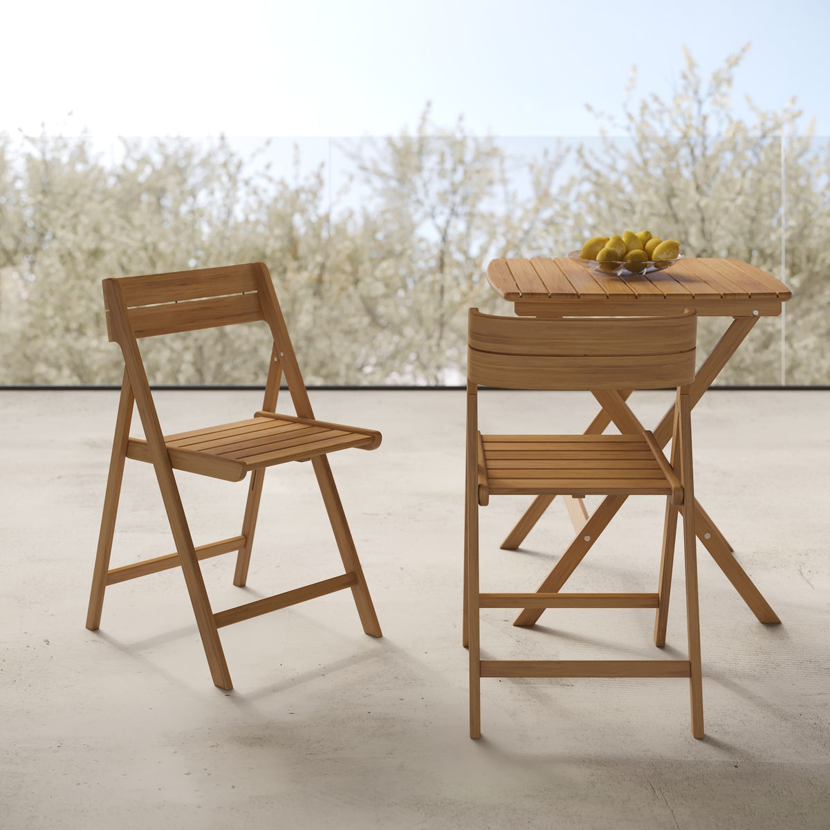 2 chaises pliantes Siquijor acacia