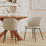 2 chaises salle à manger beige dossier enveloppant – Maison Pavane
