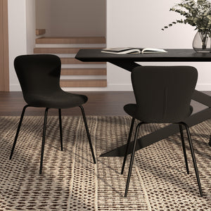 2 sedie in tessuto boucle nero koko rdv deco