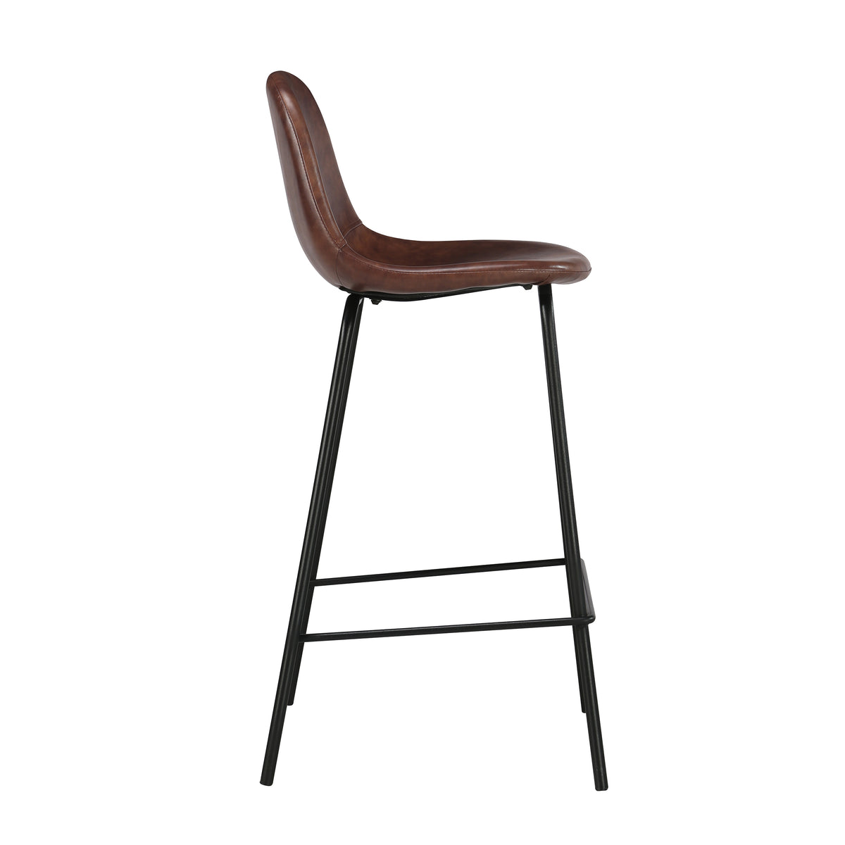 sedia da bar in pelle marrone