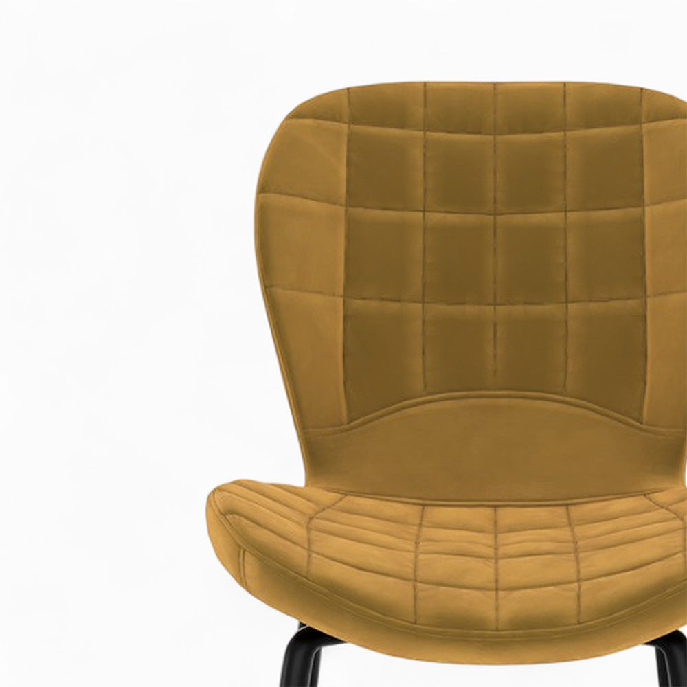 4 chaises de bar mazzia en velours jaune bleu 75 cm