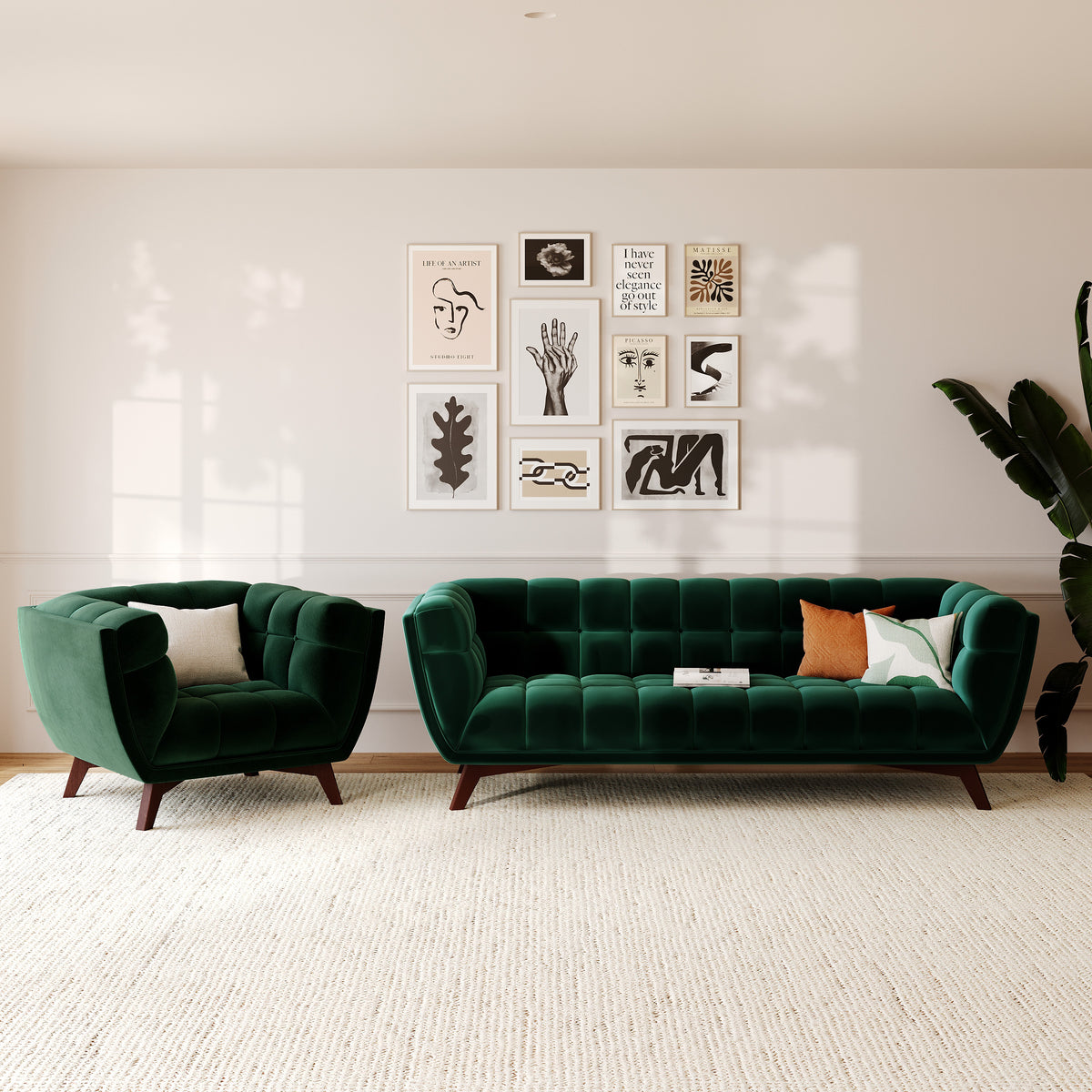 4 places velours vert fonce mona canape fauteuil