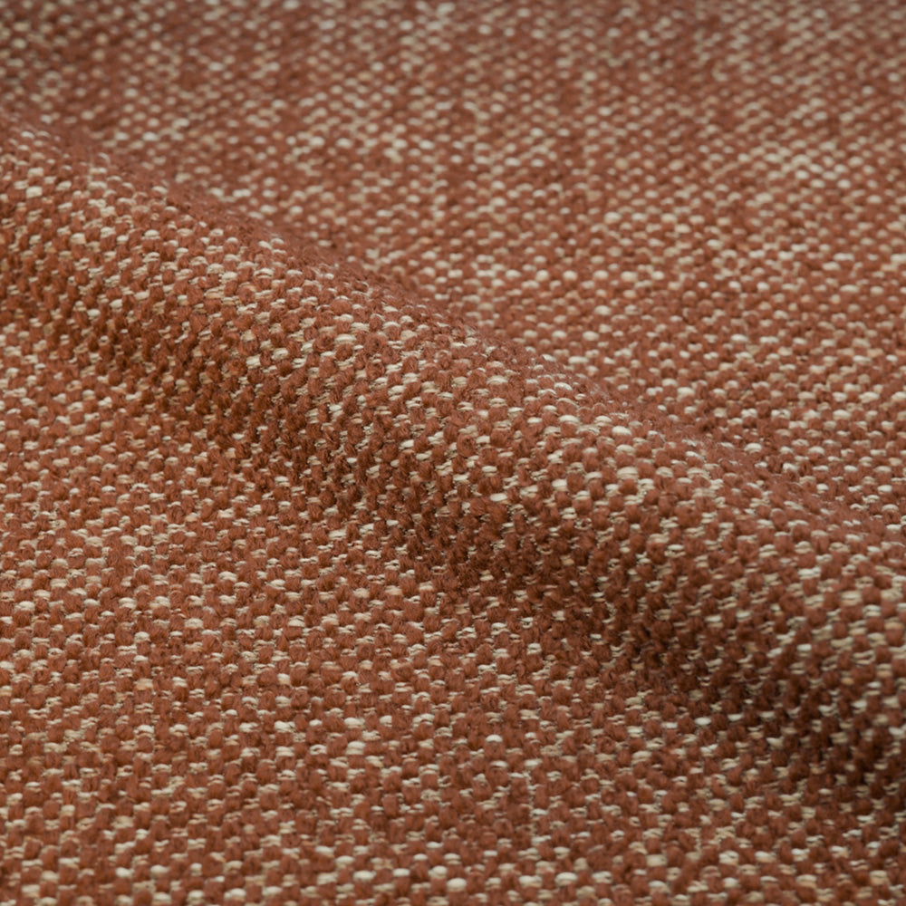 Lot de 2 chaises Aura en tissu texturé brun canelle, pieds en métal effet bois