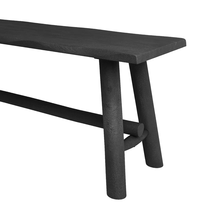 achat banc noir toxis 145 cm bois de manguier 3 places