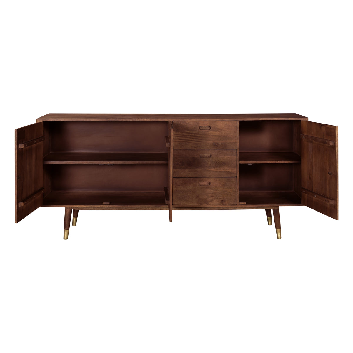 achat buffet long tiroirs et portes bois