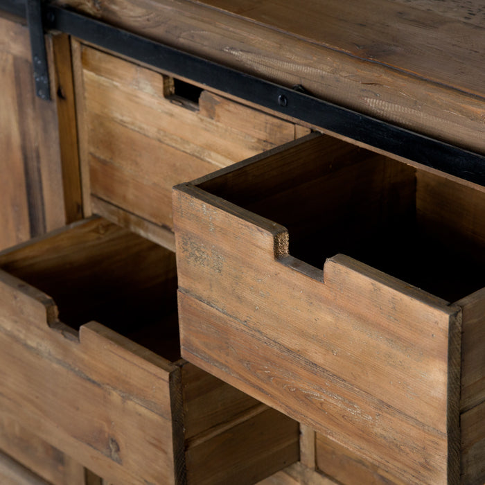 achat buffet multi rangement en bois fonce