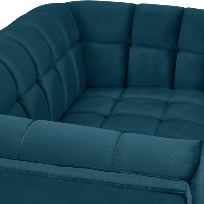 achat canape 2 places velours bleu