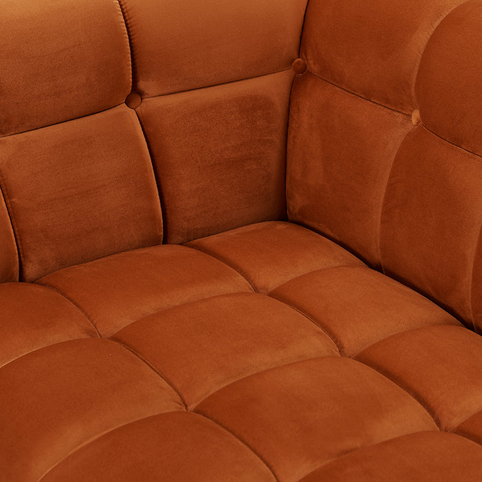 acquisto divano in velluto arancione design