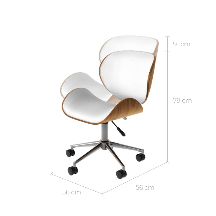achat chaise bureau blanche rembouree pivotante pu hauteur assise reglable