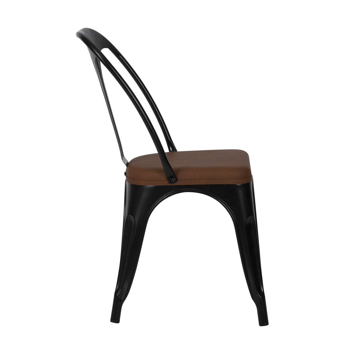 achat chaise confortable style indus marrron noir