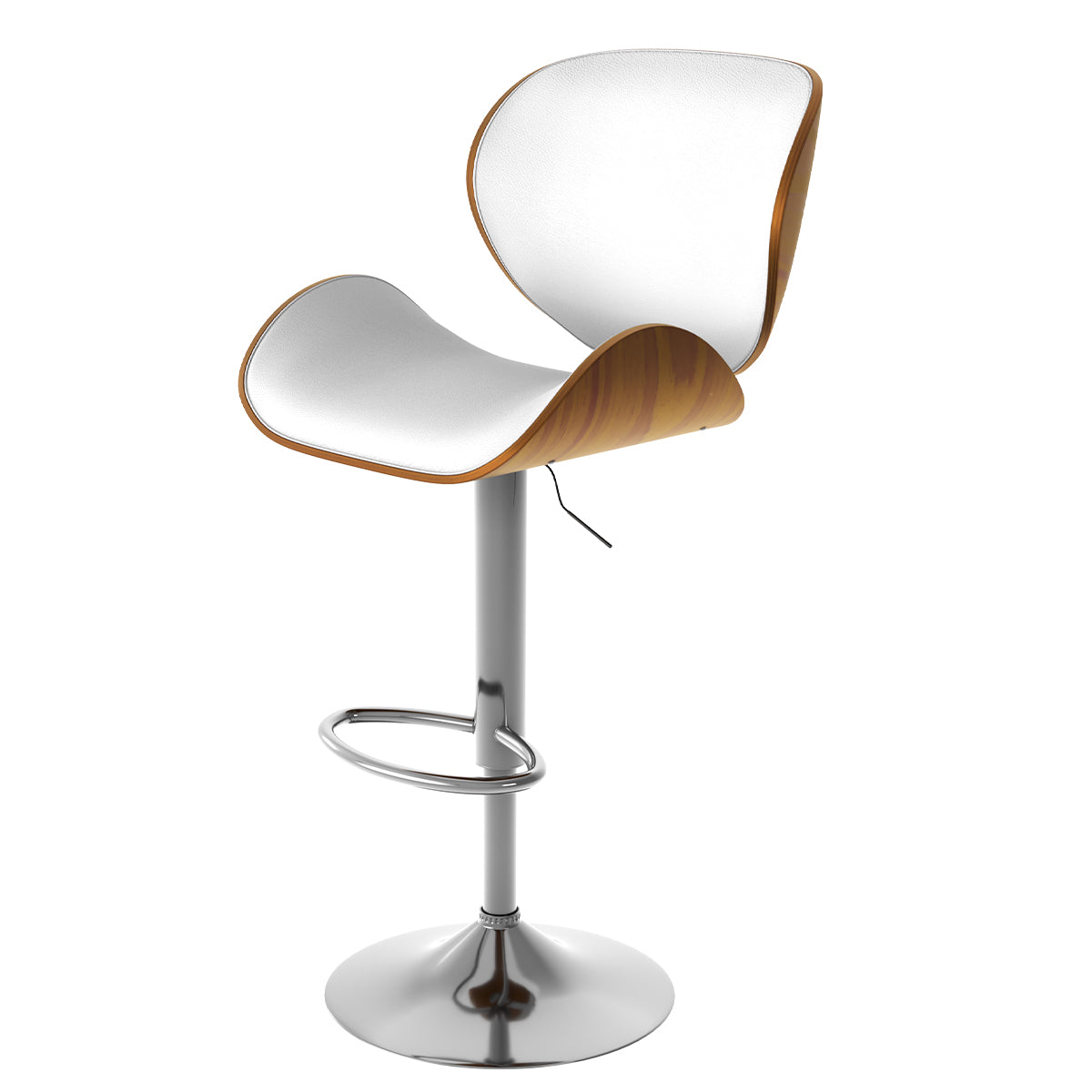 achat chaise de bar blanche pivotante et rembourr_e en pu avec hauteur reglable