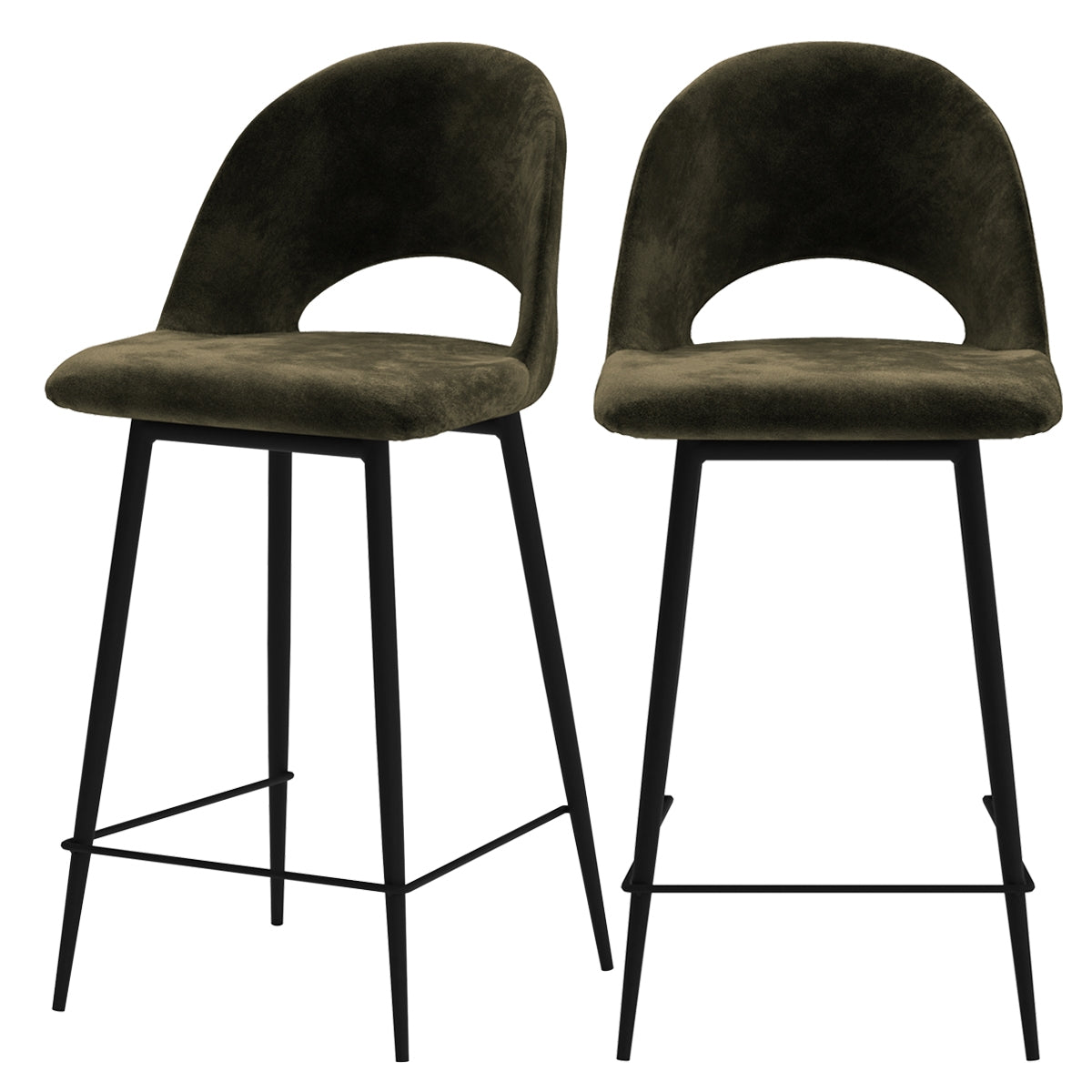 achat chaise de bar design verte en velour
