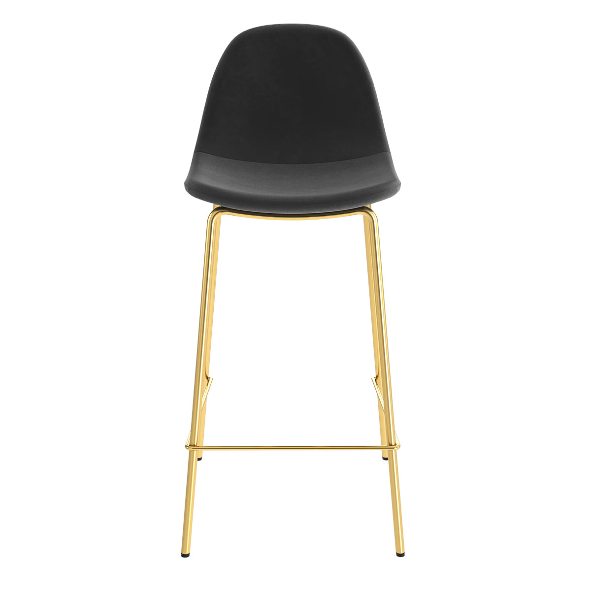 achat chaise de bar en velours noir et pieds metal dores lot de deux