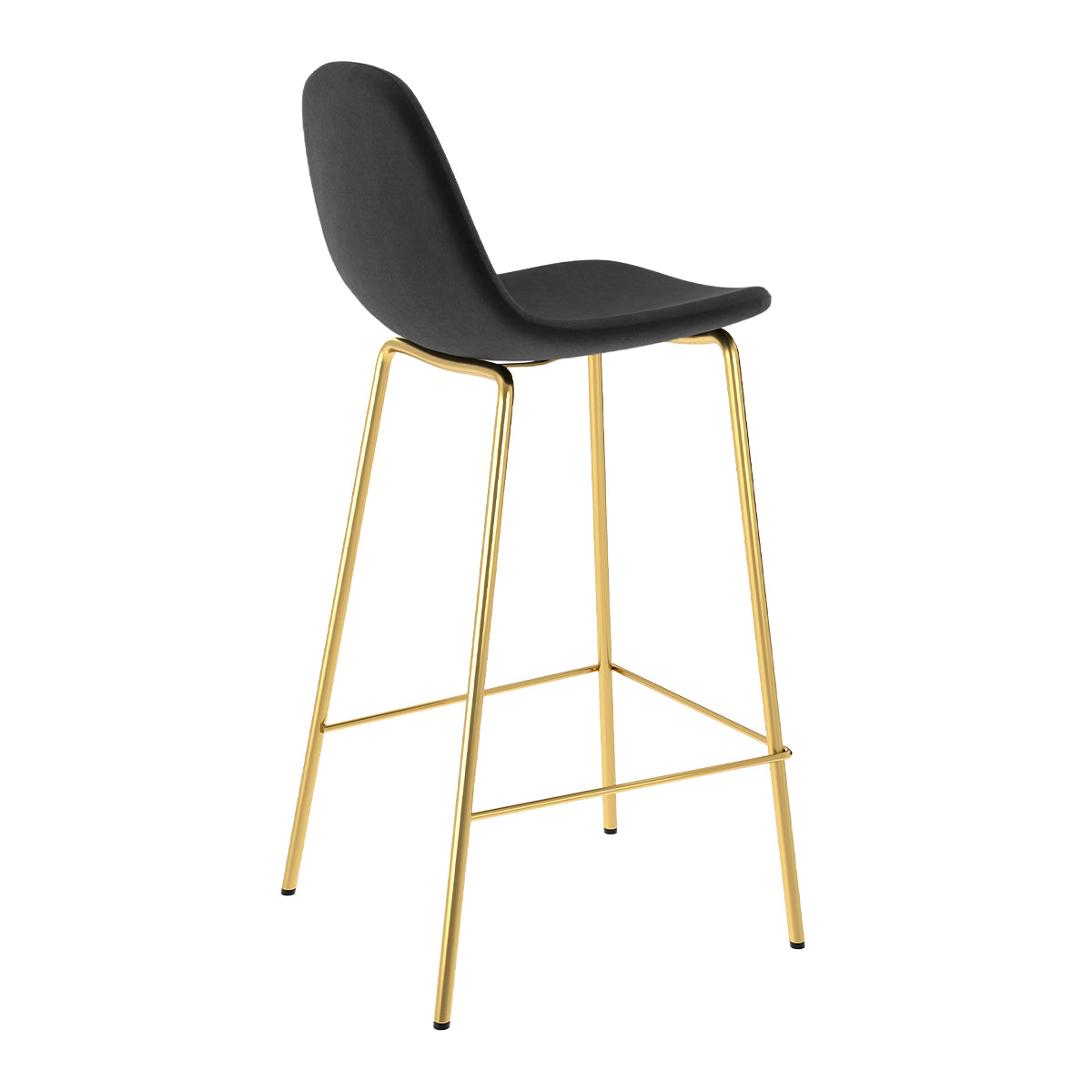 achat chaise de bar en velours noir pieds metal dores lot de 2