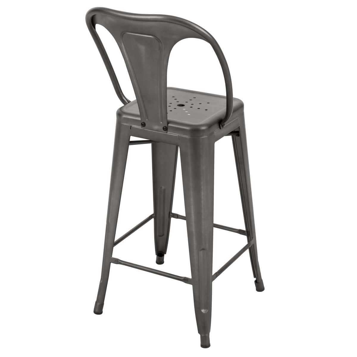 achat chaise de bar grise finition brillante