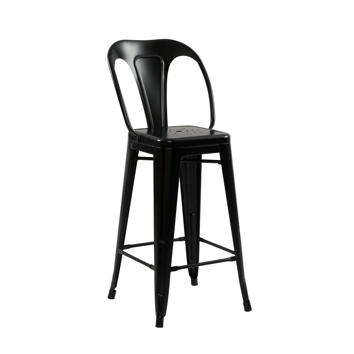 achat chaise de bar noire en metal