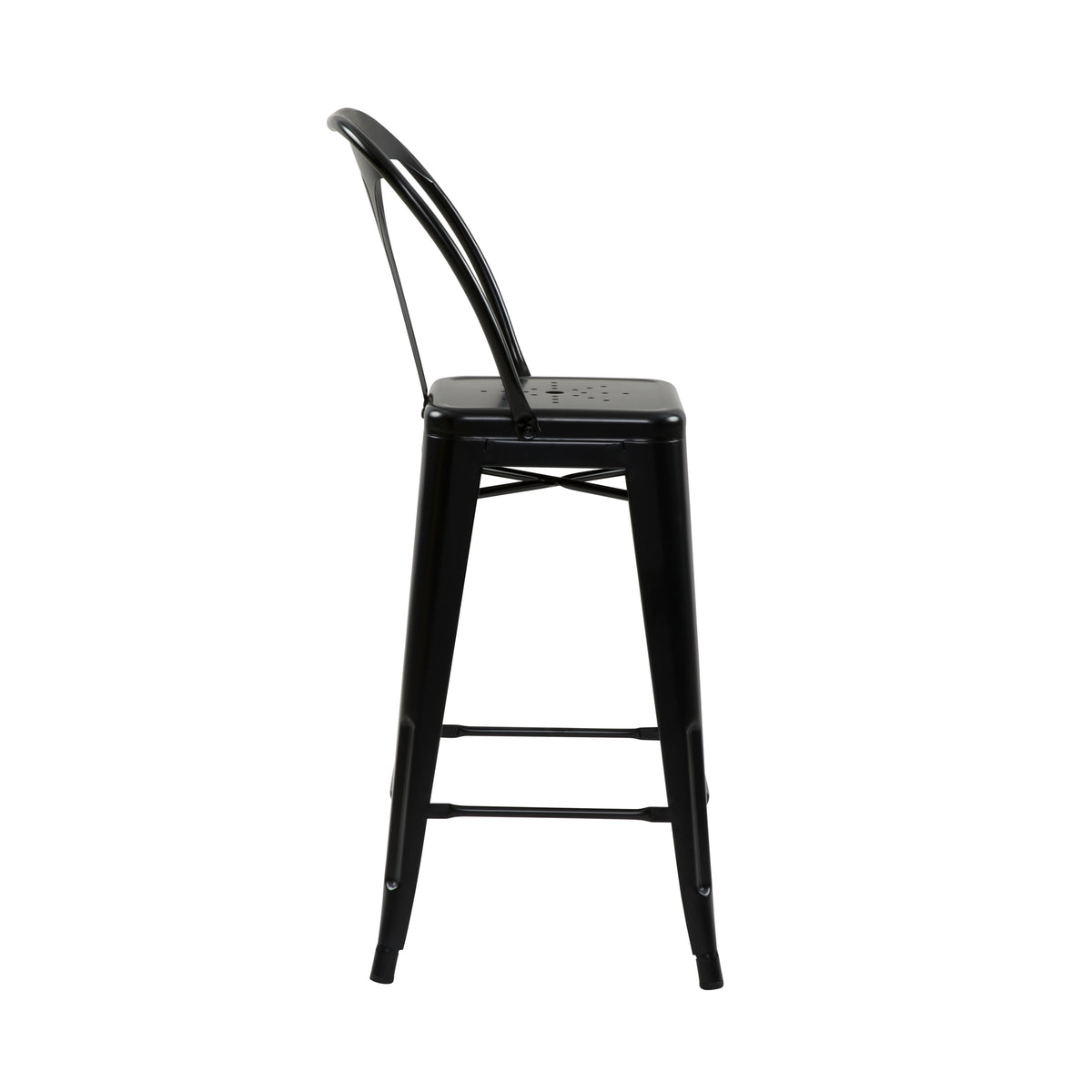achat chaise de bar noires bistrot metal