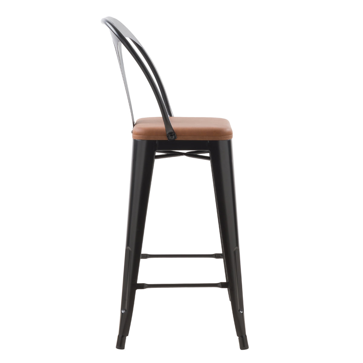 achat chaise de bar noires lot de 2 indus