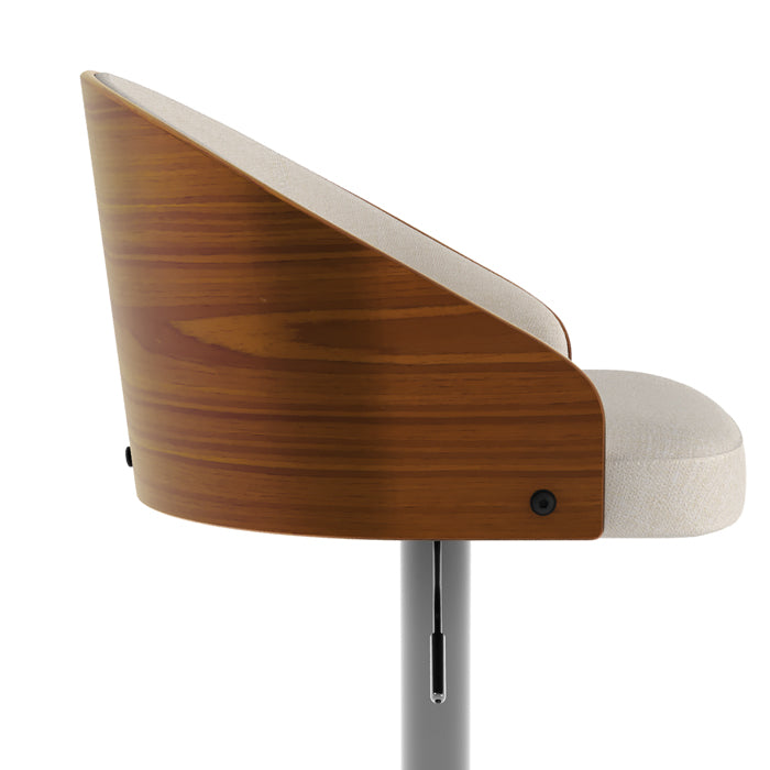 achat chaise de bar vintage en tissu beige