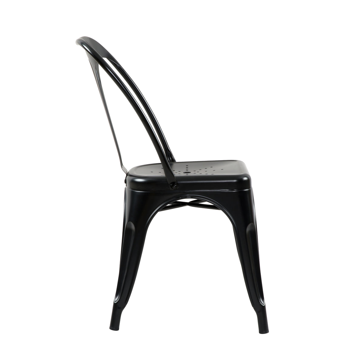 achat chaise de bistrot en metal noir mat