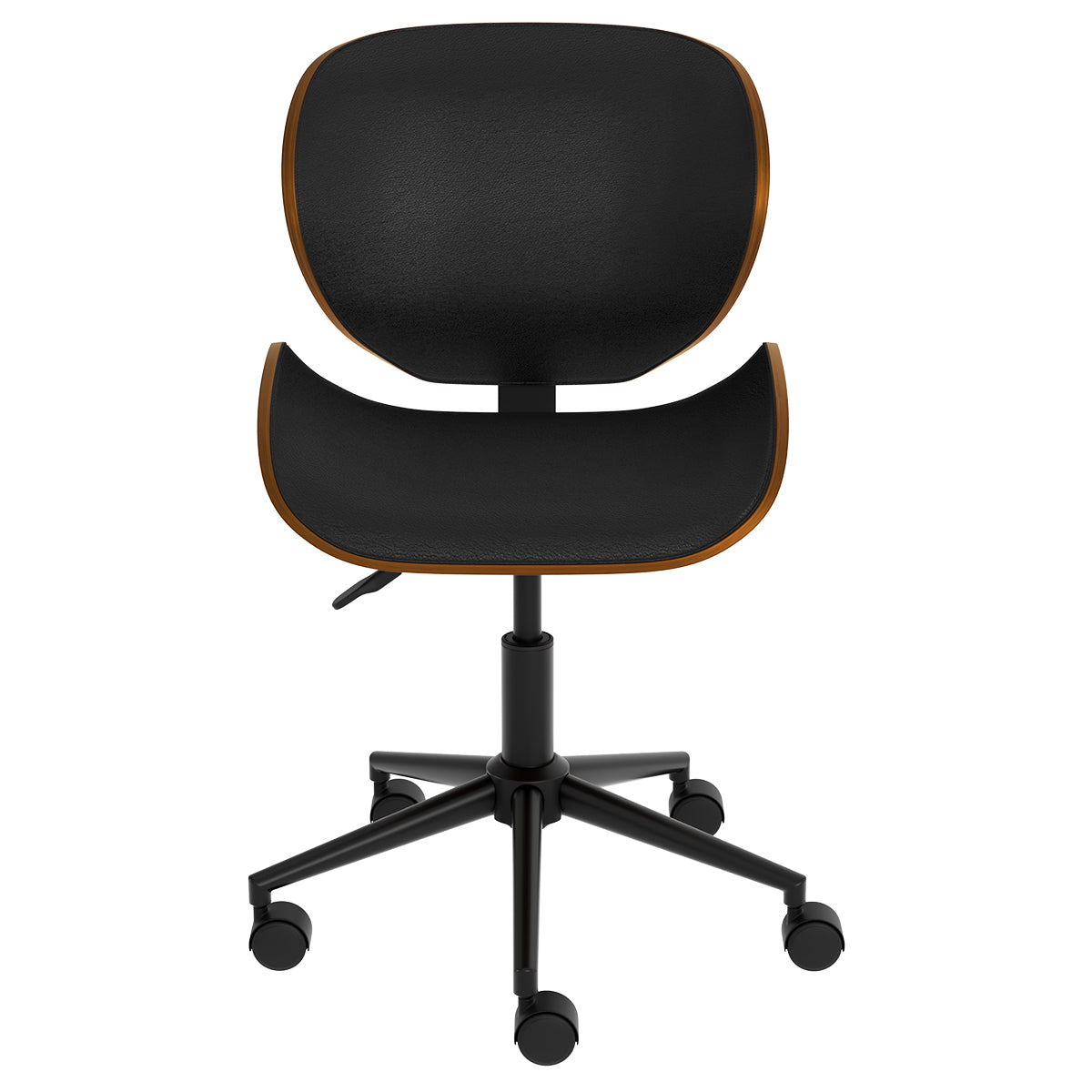 achat chaise de bureau noire rembourr_e et pivotante en pu avec hauteur assise reglable