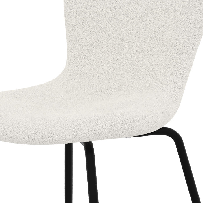 acquisto sedia effetto lana bouclé piede in metallo koko