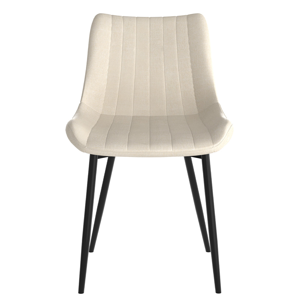 achat chaise en tissu beige et pieds en metal noir lot de deux