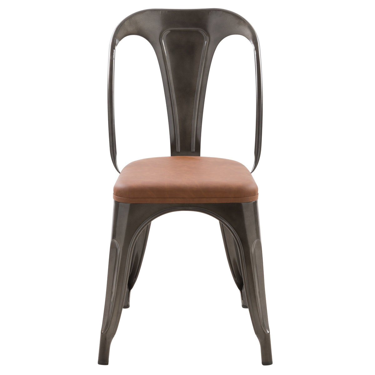 achat chaise indsutrielle grise et marron pu