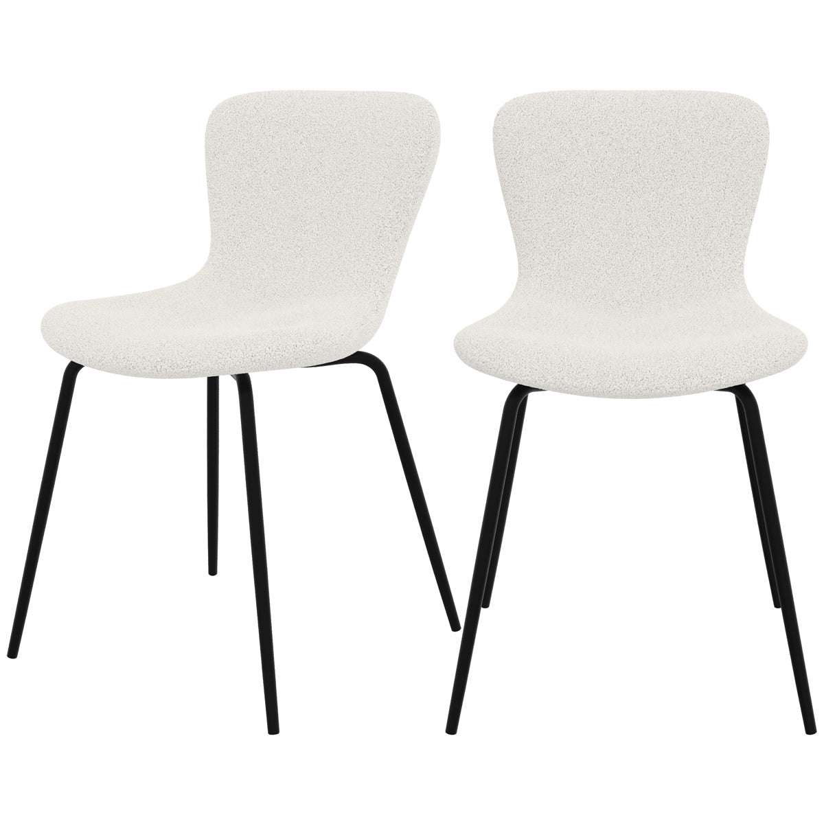achat chaise lot de 2 effet laine bouclette koko