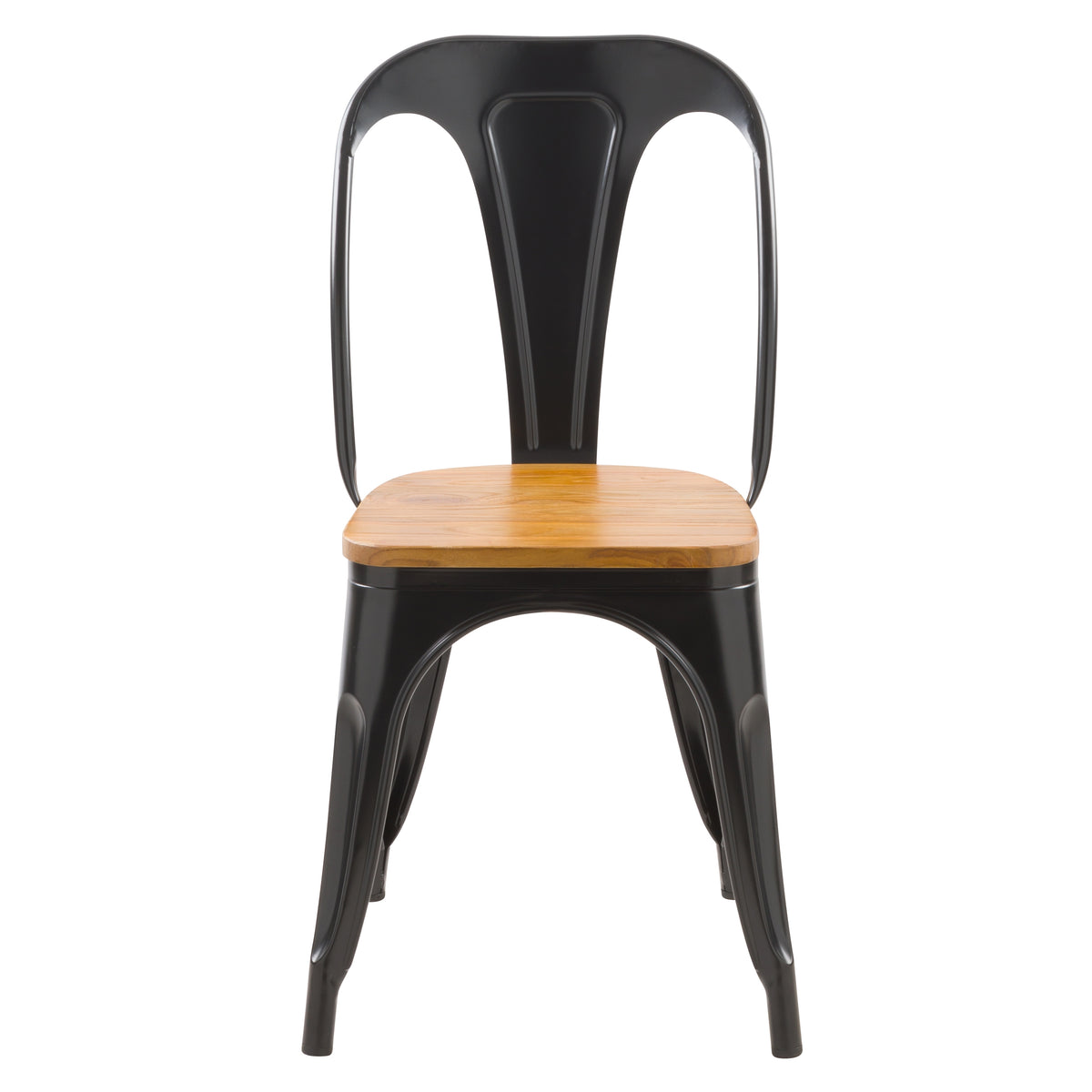 acquisto sedia nera in metallo e legno