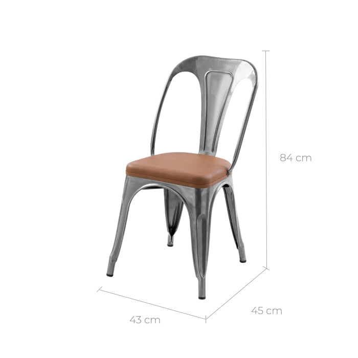 achat chaise structure metal assise pu