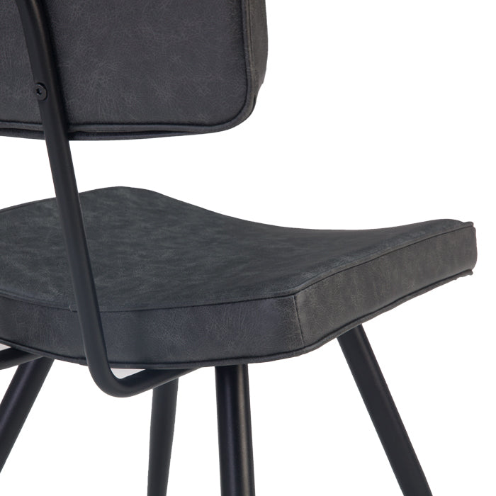 acquisto sedia vintage nera con gambe in metallo
