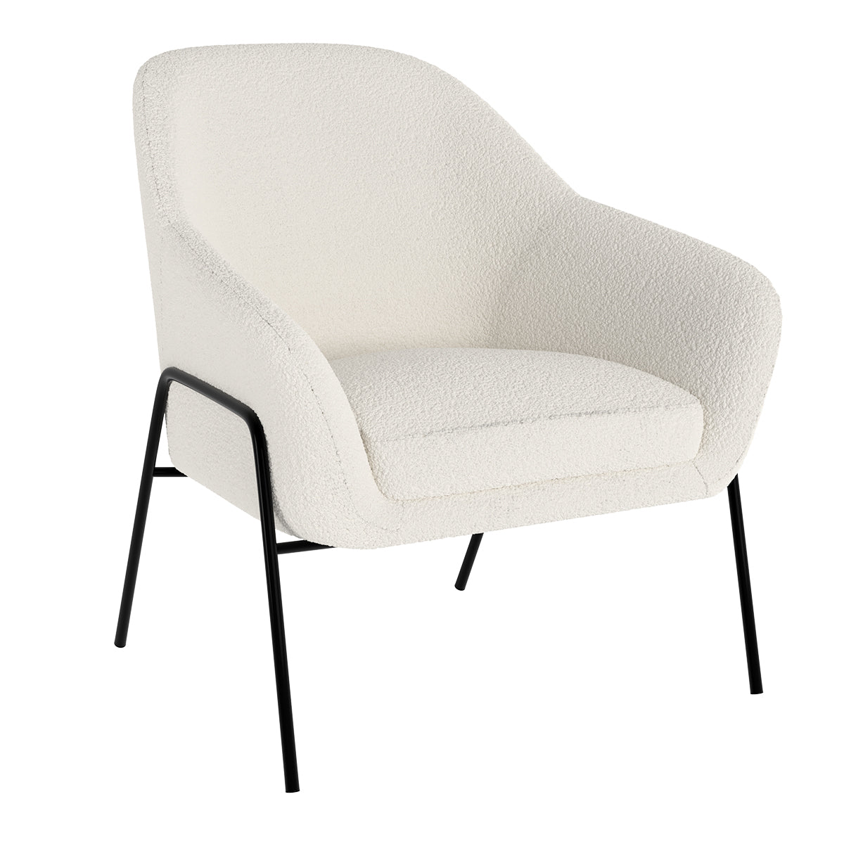Achat de fauteuil blanc effet laine bouclée – Maison Pavane